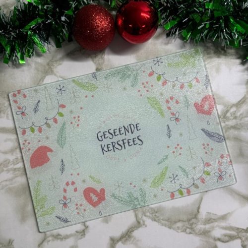 Christmas glass cheese plate/cutting board